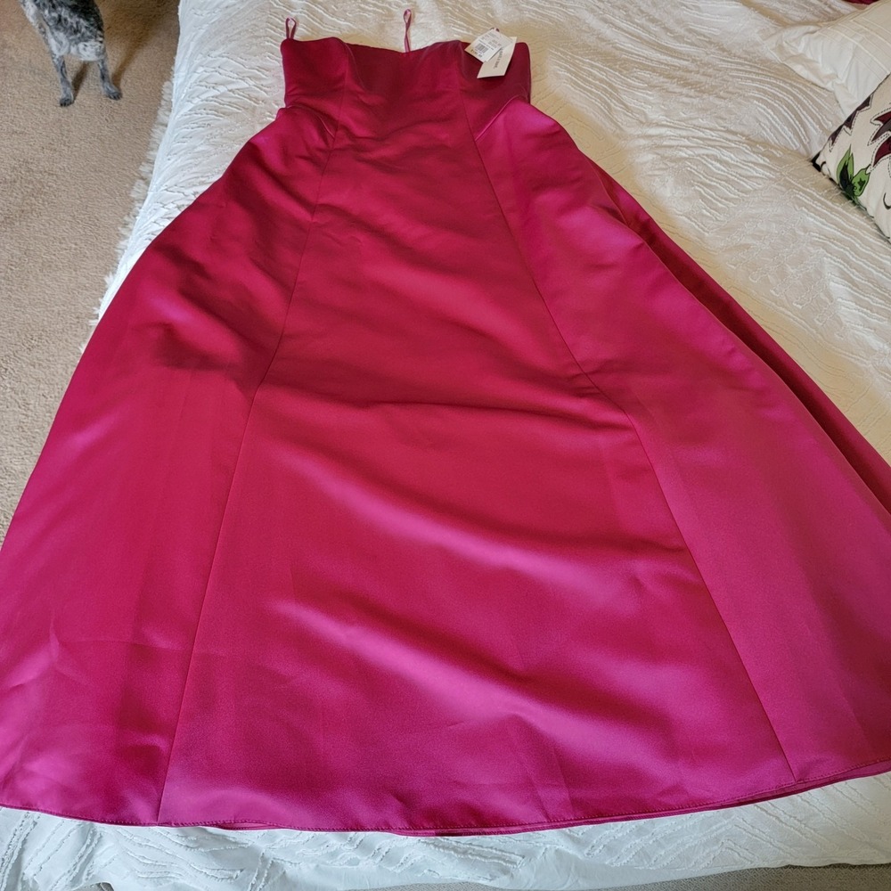 New*David's Bridal Michaelangelo Pink Strapless Wedding Dress Size 14 Bridesmaid